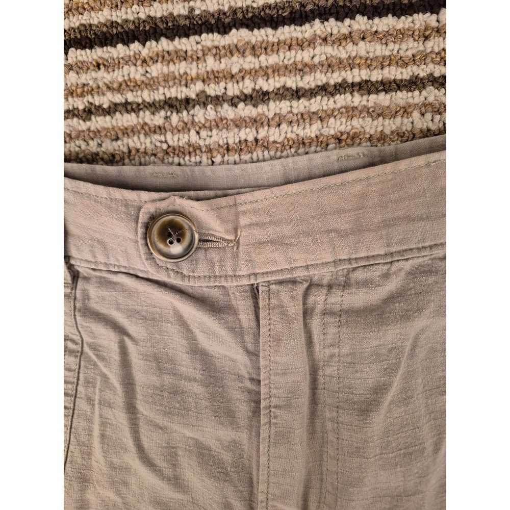 Corridor NY Mens Khaki Tan Cotton Flat Front Casual Shorts Patch Pockets Sz 33 - Picture 2 of 15